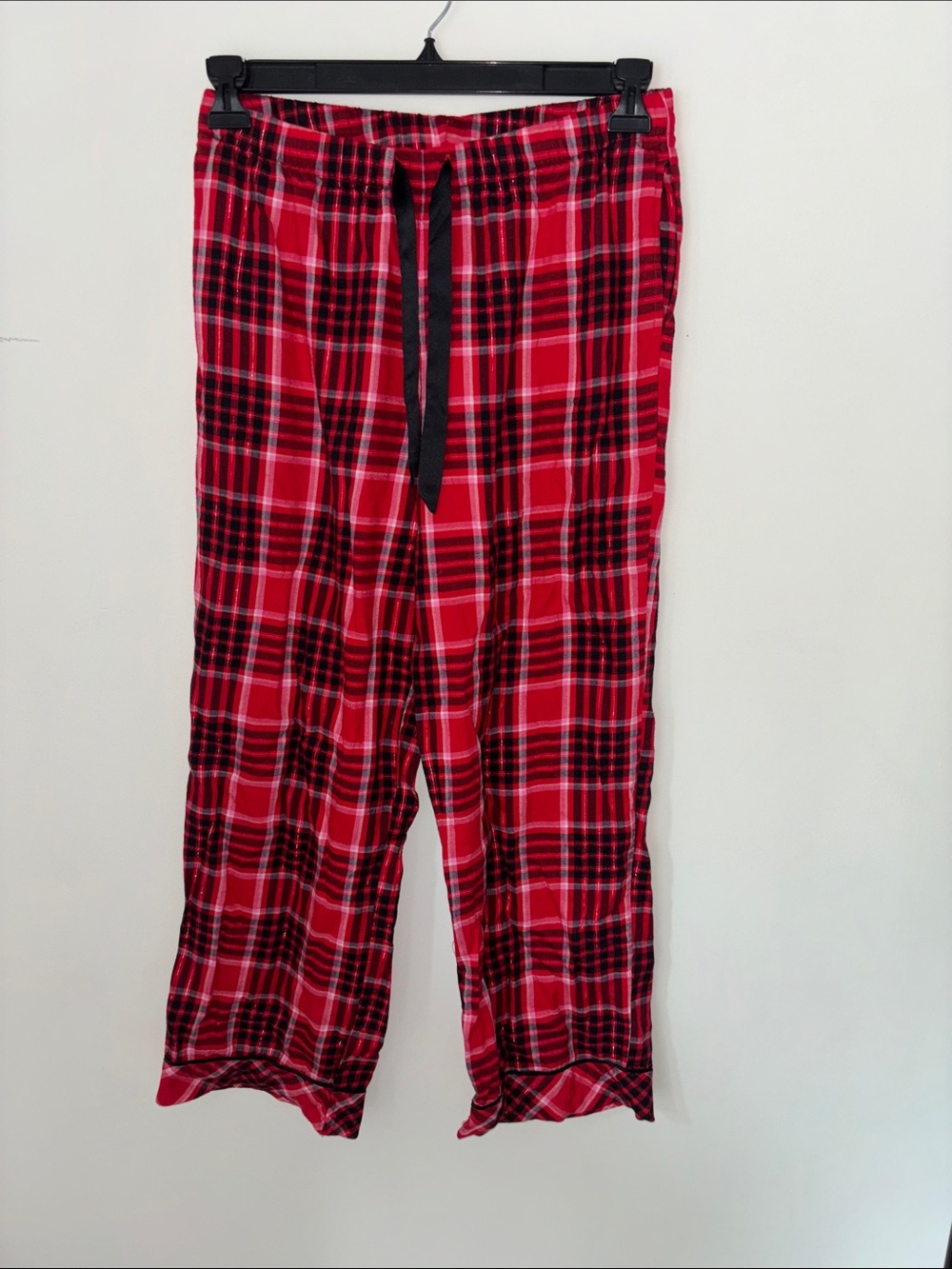 Victoria’s Secret Red Plaid Lightweight Lounge Pants with Drawstring, sz M